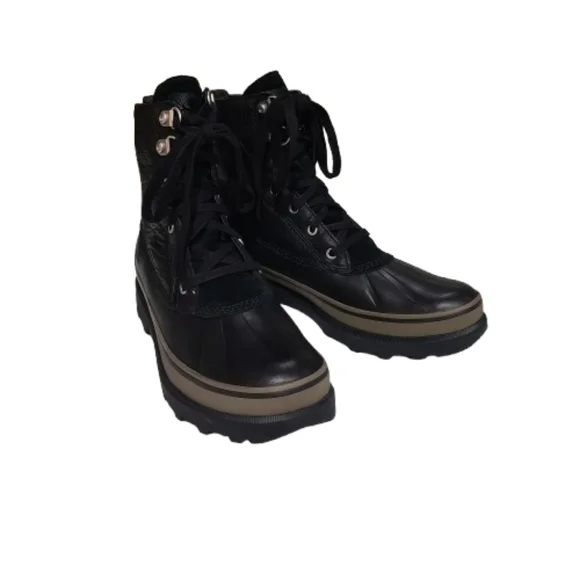Sorel Men's Caribou Storm Boots Waterproof Black Brown Rain Snow Leather Laceup - Picture 14 of 14
